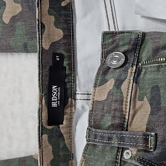 Hudson Los Angeles Barbara High Waist Skinny Ankle Jeans Camouflage 27 Raw Hem - Picture 5 of 11